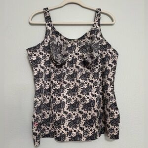 Ruby Ribbon Cami Camisole Tank in Tan / Beige With Black size 48